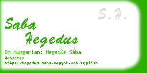 saba hegedus business card
